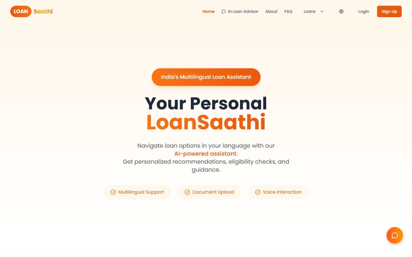 Screenshot of LoanSaathi